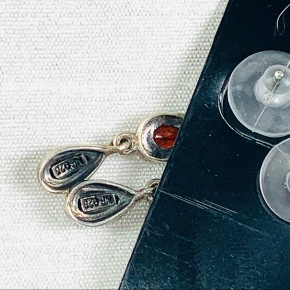 Dainty marcasite sterling post dangle earrings - Picture 7 of 7